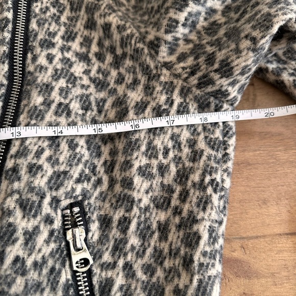 Zara Animal Print Moto Jacket Belted Zip Front Medium Leopard Print - Picture 10 of 10